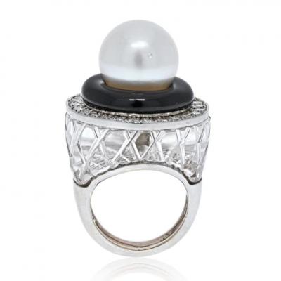 David Webb DAVID WEBB PLATINUM 18K WHITE GOLD ROCK CRYSTAL