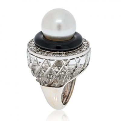 David Webb DAVID WEBB PLATINUM 18K WHITE GOLD ROCK CRYSTAL