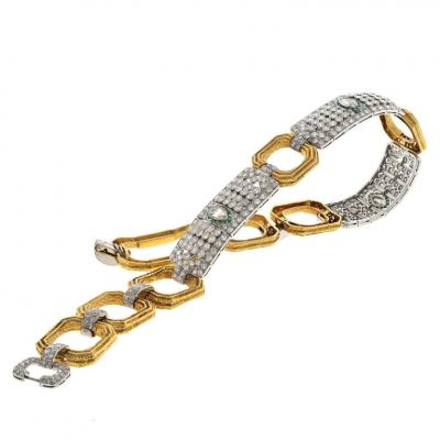 David Webb DAVID WEBB PLATINUM 18K YELLOW GOLD 25 CARAT DIAMOND COLLAR NECKLACE