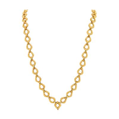 David Webb DAVID WEBB PLATINUM 18K YELLOW GOLD 31 INCHES TEXTURED LINK CHAIN NECKLACE
