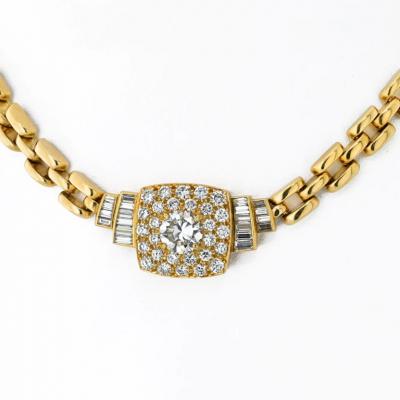 David Webb DAVID WEBB PLATINUM 18K YELLOW GOLD 6 40CTTW DIAMOND CHOKER NECKLACE