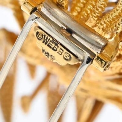 David Webb DAVID WEBB PLATINUM 18K YELLOW GOLD 8 CARAT DIAMOND SPRAY BROOCH