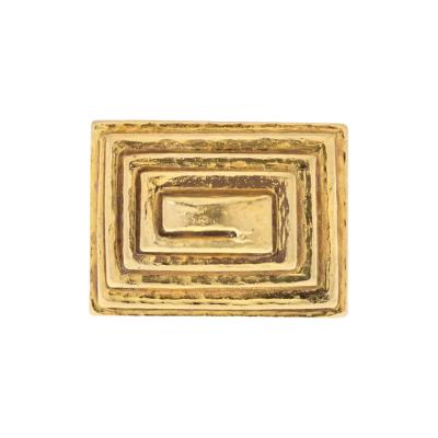 David Webb DAVID WEBB PLATINUM 18K YELLOW GOLD ANCIENT PYRAMID RIGHT HAND RING