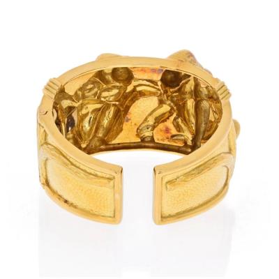David Webb DAVID WEBB PLATINUM 18K YELLOW GOLD APES BRACELET