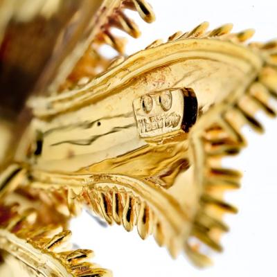 David Webb DAVID WEBB PLATINUM 18K YELLOW GOLD BOW RIBBON RED ENAMEL BROOCH