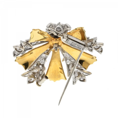 David Webb DAVID WEBB PLATINUM 18K YELLOW GOLD BROOCH