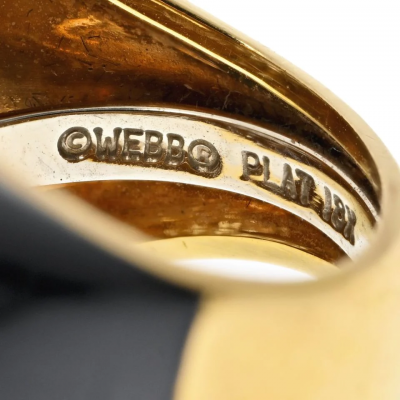 David Webb DAVID WEBB PLATINUM 18K YELLOW GOLD CHECKMATE 5 50 CARAT DIAMOND RING