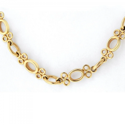 David Webb DAVID WEBB PLATINUM 18K YELLOW GOLD CIRCLE MOTIF 32 CHAIN NECKLACE