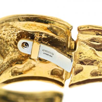 David Webb DAVID WEBB PLATINUM 18K YELLOW GOLD DOUBLE LION CUFF BRACELET