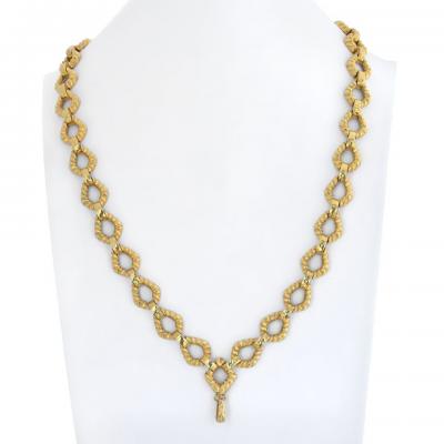 David Webb DAVID WEBB PLATINUM 18K YELLOW GOLD HAMMERED LINK TWIST CHAIN NECKLACE