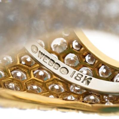 David Webb DAVID WEBB PLATINUM 18K YELLOW GOLD LARGE TURQUOISE AND DIAMOND RING