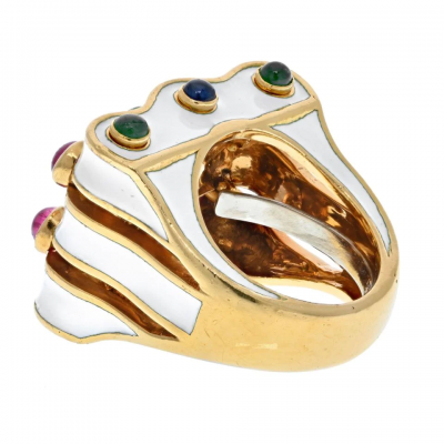 David Webb DAVID WEBB PLATINUM 18K YELLOW GOLD RING