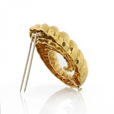 David Webb DAVID WEBB PLATINUM 18K YELLOW GOLD SWIRL CIRCLE BROOCH