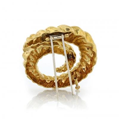 David Webb DAVID WEBB PLATINUM 18K YELLOW GOLD SWIRL CIRCLE BROOCH