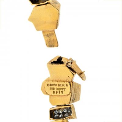David Webb DAVID WEBB PLATINUM 18K YELLOW GOLD TEXTURED NUGGET STYLE 1 62CTS BRACELET