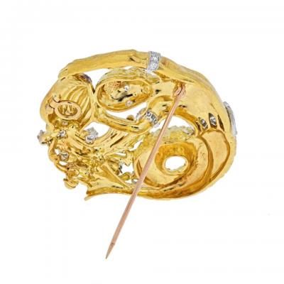 David Webb DAVID WEBB PLATINUM 18K YELLOW GOLD ZODIAC AQUARIUS PENDANT