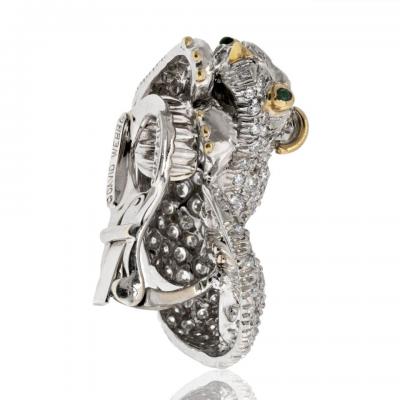 David Webb DAVID WEBB PLATINUM DIAMOND PANTHERE 6 50CTTW EARRINGS