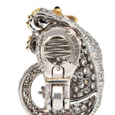 David Webb DAVID WEBB PLATINUM DIAMOND PANTHERE 6 50CTTW EARRINGS