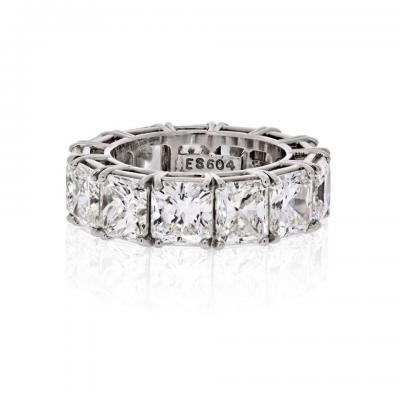 David Webb DAVID WEBB PLATINUM RADIANT CUT DIAMOND 12 92 CARAT ETERNITY BAND