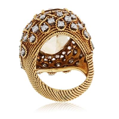 David Webb David Webb 18K Gold Diamond Citrine Ring