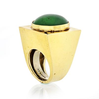 David Webb David Webb 18K Gold Large Chunky Jade Ring