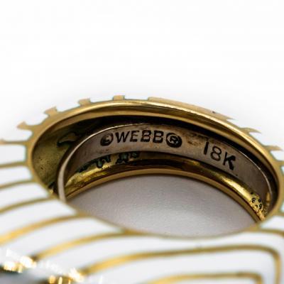 David Webb David Webb 18K Gold White Enamel Ring