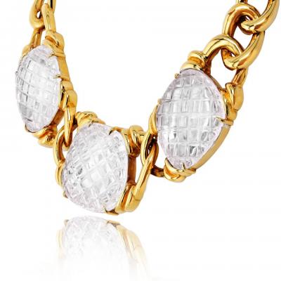 David Webb David Webb 18K Yellow Gold Crystal Pool Rock Crystal Necklace