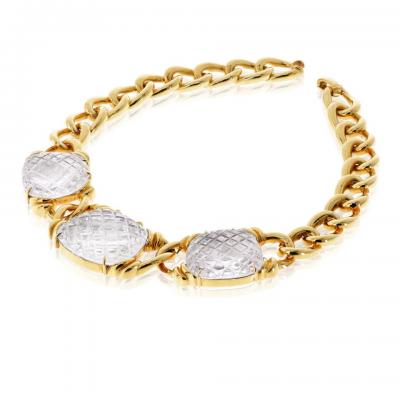 David Webb David Webb 18K Yellow Gold Crystal Pool Rock Crystal Necklace