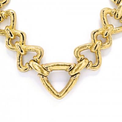 David Webb David Webb 18K Yellow Gold Hammered Link Long Convertible Necklace