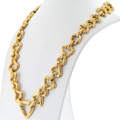 David Webb David Webb 18K Yellow Gold Hammered Link Long Convertible Necklace