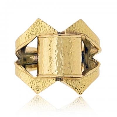 David Webb David Webb 18K Yellow Gold Sculptural Ring