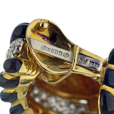 David Webb David Webb Black Enamel Diamond Bombe Shrimp Earrings