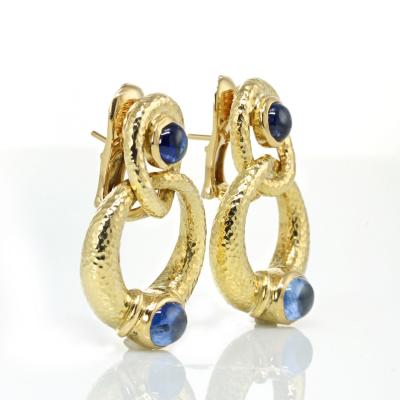 David Webb David Webb Cabochon Sapphire Door Knocker Earrings