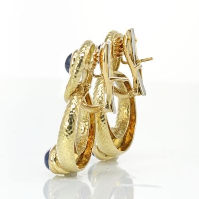 David Webb David Webb Cabochon Sapphire Door Knocker Earrings