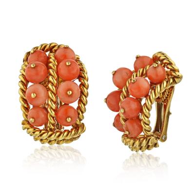 David Webb David Webb Pink Coral Shrimp Earrings