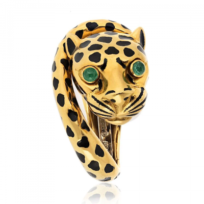David Webb David Webb Platinum 18K Yellow Gold Leopard Ring