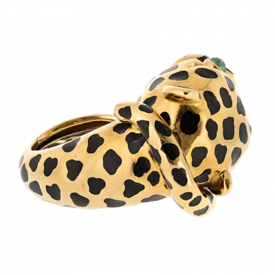 David Webb David Webb Platinum 18K Yellow Gold Leopard Ring