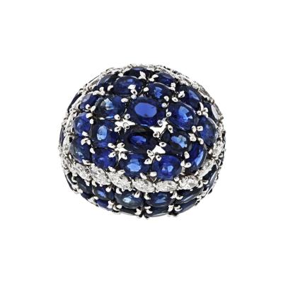 David Webb David Webb Platinum Sapphire Diamonds Ring