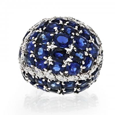 David Webb David Webb Platinum Sapphire Diamonds Ring