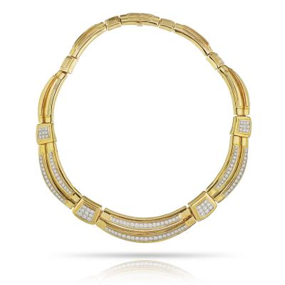 David Webb David Webb Yellow Gold Bib 15 Carat Diamond Necklace