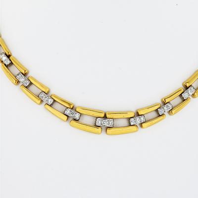 David Webb David Webb Yellow Gold Collar Diamond Link Necklace