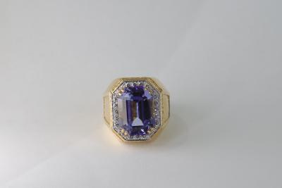 David Webb Webb Tanzanite and Diamond Ring