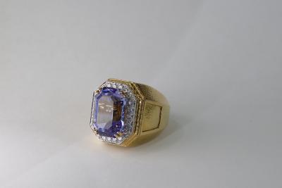 David Webb Webb Tanzanite and Diamond Ring
