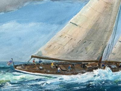 David William Clough Corral of Cowes under Full Sail 