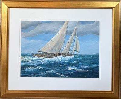 David William Clough Corral of Cowes under Full Sail 