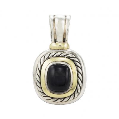 David Yurman 14k Yellow Gold Sterling Silver Black Onyx Genuine David Yurman Pendant