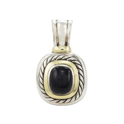 David Yurman 14k Yellow Gold Sterling Silver Black Onyx Genuine David Yurman Pendant