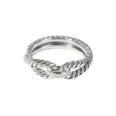 David Yurman David Yurman Cable Loop Diamond Fashion Ring in Sterling Silver 0 05 CTW