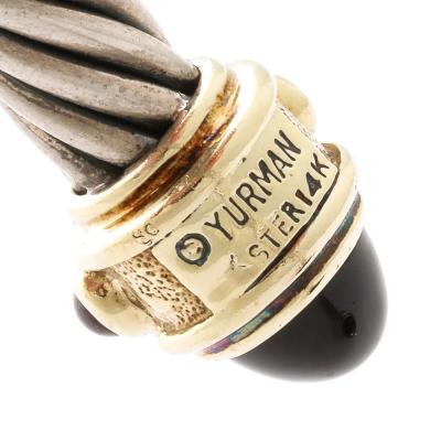 David Yurman Modernist Sterling Silver 14K Gold Onyx Garnet Cable Bracelet by David Yurman