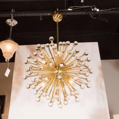 Dazzling Crystal Ball Sputnik Chandelier in Brass with Handblown Crystal Balls